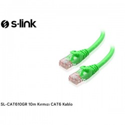 S-link Sl-cat610gr 10m Yeşil Cat6 Patch Kablo