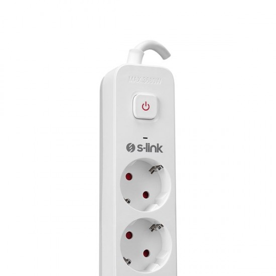 S-link Spg501s 1.5m 1.5mm 100% Bakır 750 Joule 5 Li Anahtarlı Akım Korumalı Priz