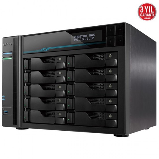 Asustor As6510t Atom C3538 8gb Ram-10-diskli Nas Server (disksiz)