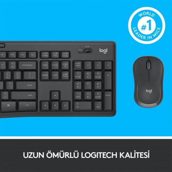 Logitech Mk295 Kablosuz Q Trk Sessiz Siyah Multimedya Klavye - Mouse Set 920-009804