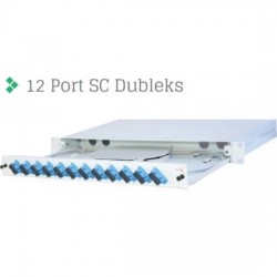 Ager 1u 12 Fiberli Sm Sc Dx Fiber Optik Beyaz Patch Panel Rack Tipi Full Set Ag-fo01u12scd-a-b1