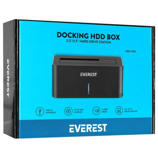 Everest Hd3-530 2.5''/3.5'' Usb3.0 6gbps/uasp 4tb/6tb/8tb Docking Harddisk Kutusu