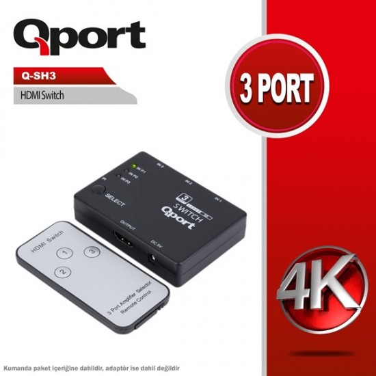 Qport Q-sh3 3 Port Hdmı Swıtch