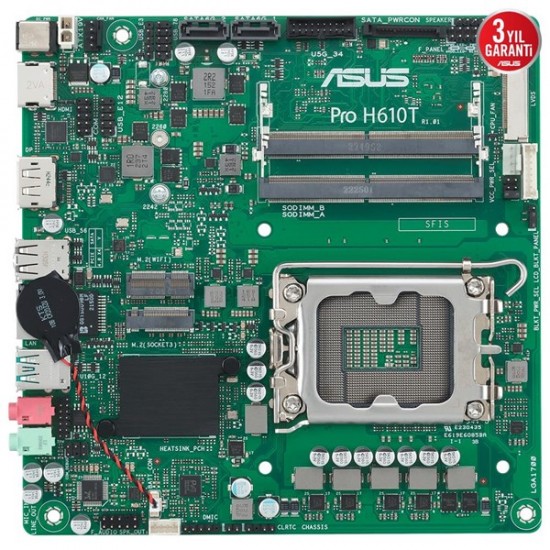 Asus Pro H610t-csm Ddr5 Hdmi-dp Pcie 4.0 1700p Matx Kurumsal Anakart