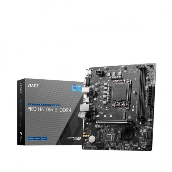 Msi Pro H610m-e Ddr4 M2 Pcie Nvme Hdmi Pcie 16x V4.0 1700p Matx