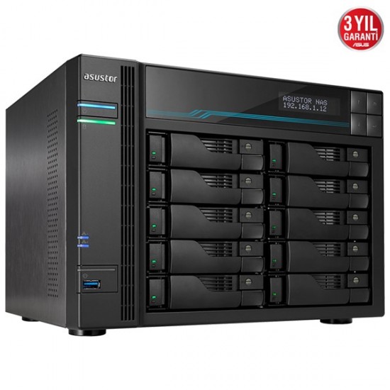 Asustor As6510t Atom C3538 8gb Ram-10-diskli Nas Server (disksiz)