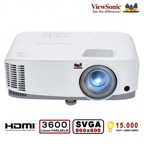 Viewsonic 3600ansilümen 800x600 Pa503s 22.000:1 15.000saat (eco Mod) Dlp Hdmi Projeksiyon