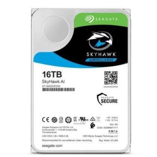 Seagate 3.5" 16tb Skyhawk St16000ve002 7200 Rpm 256mb Sata-3 Güvenlik Diski