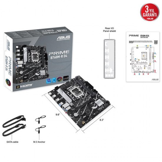 Asus Prime B760m-r D4 Ddr4 Hdmi Pcie 4.0 1700p Matx