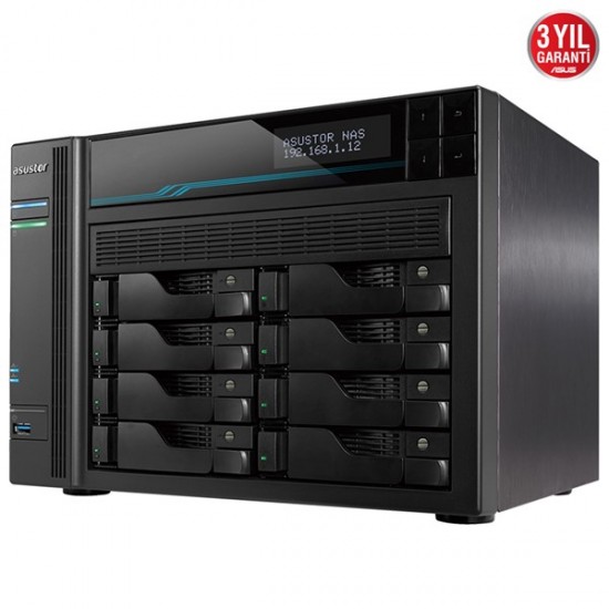 Asustor As6508t Atom Qc- 8 Gb Ram- 8-diskli Nas Server (disksiz)