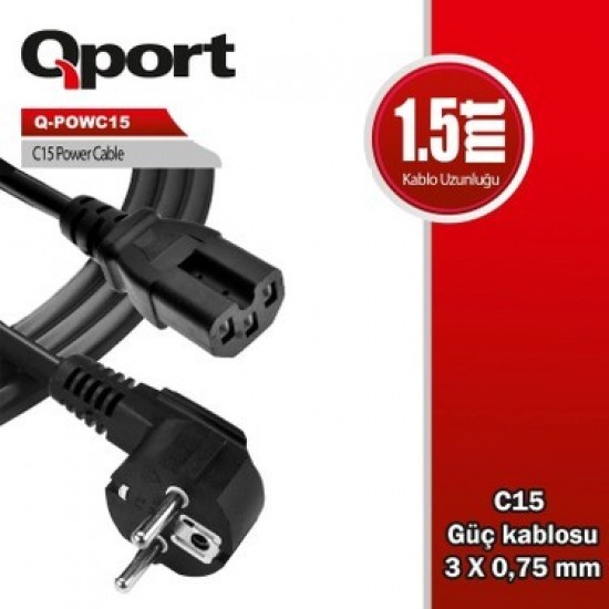 Qport Q-powc15 1.5mt Power Kablo