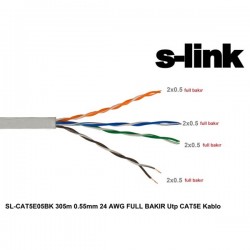 S-link Sl-cat5e05bk 305m 0.5mm 24 Awg Full Bakır Utp Cat5e Kablo