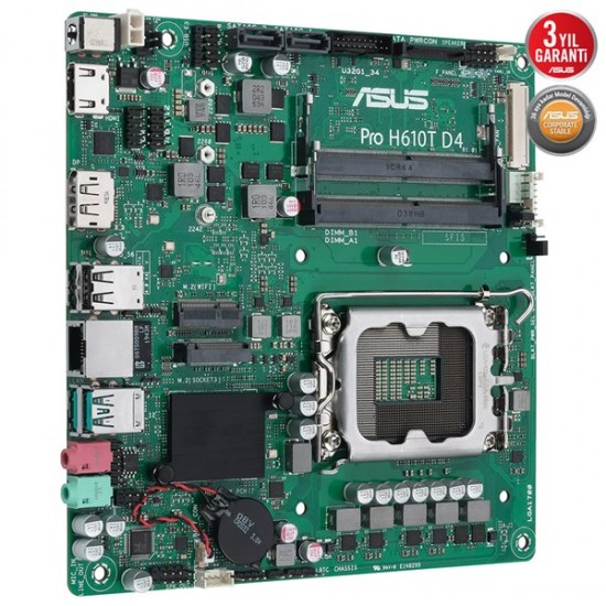 Asus Pro H610t D4-csm Ddr4 Hdmi-dp Pcie 4.0 1700p Mitx Kurumsal Anakart